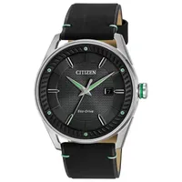 Citizen Mens Black Leather Strap Watch Bm6980-08e