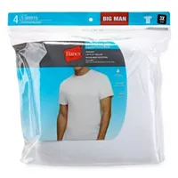 Hanes Mens 4 Pack Short Sleeve Crew Neck Moisture Wicking T-Shirt Big