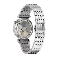 Bulova Classic Womens Diamond Accent Silver Tone Stainless Steel Bracelet Watch 96p222