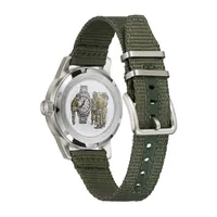 Bulova Military Mens Green Strap Watch 96a259