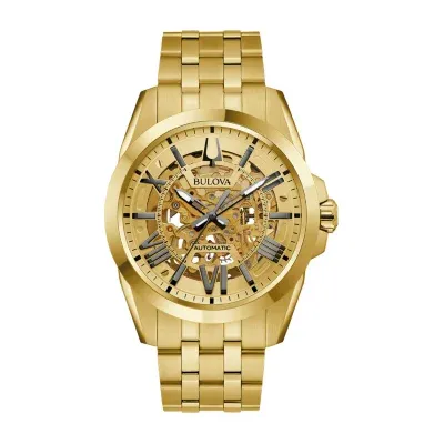 Bulova Classic Unisex Adult Automatic Gold Tone Stainless Steel Bracelet Watch 97a162