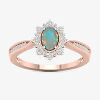 Womens 1/ CT. T.W. Genuine White Opal 10K Gold Cocktail Ring