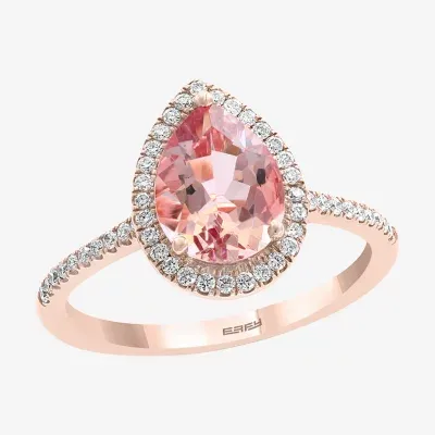 Effy Womens / CT. T.W. Diamond & Genuine Pink Morganite 14K Rose Gold Cocktail Ring