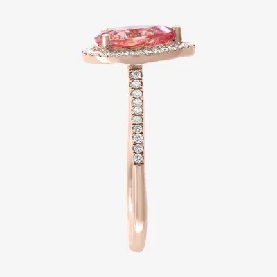 Effy Womens / CT. T.W. Diamond & Genuine Pink Morganite 14K Rose Gold Cocktail Ring