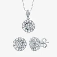 (H-I / I1) 1 CT. T.W. Lab Grown Diamond Sterling Silver 2-pc. Jewelry Set