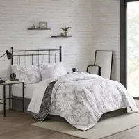 Madison Park Essentials Lisetta Floral Reversible Complete Bedding Set with Sheets