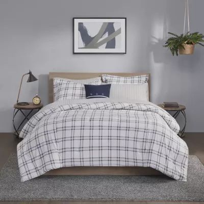 Madison Park Essentials Paton Plaid Reversible Complete Bedding Set with Sheets