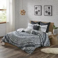 Urban Habitat Cora 7-Pc Reversible Cotton Quilt Set With Euro Shams And Throw Pillows