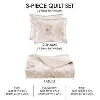 Royal Court Chardonnay Floral Quilt Set