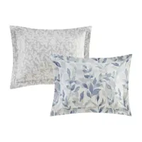 Madison Park Essentials Thelma Trees + Leaves Reversible Complete Bedding Set with Sheets