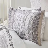 Royal Court Chelsea Grey Floral Quilt Set