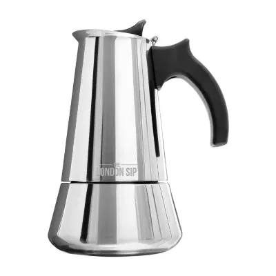 London Sip Stainless Steel Stovetop Espresso  Silver 10-Cup Coffee Maker