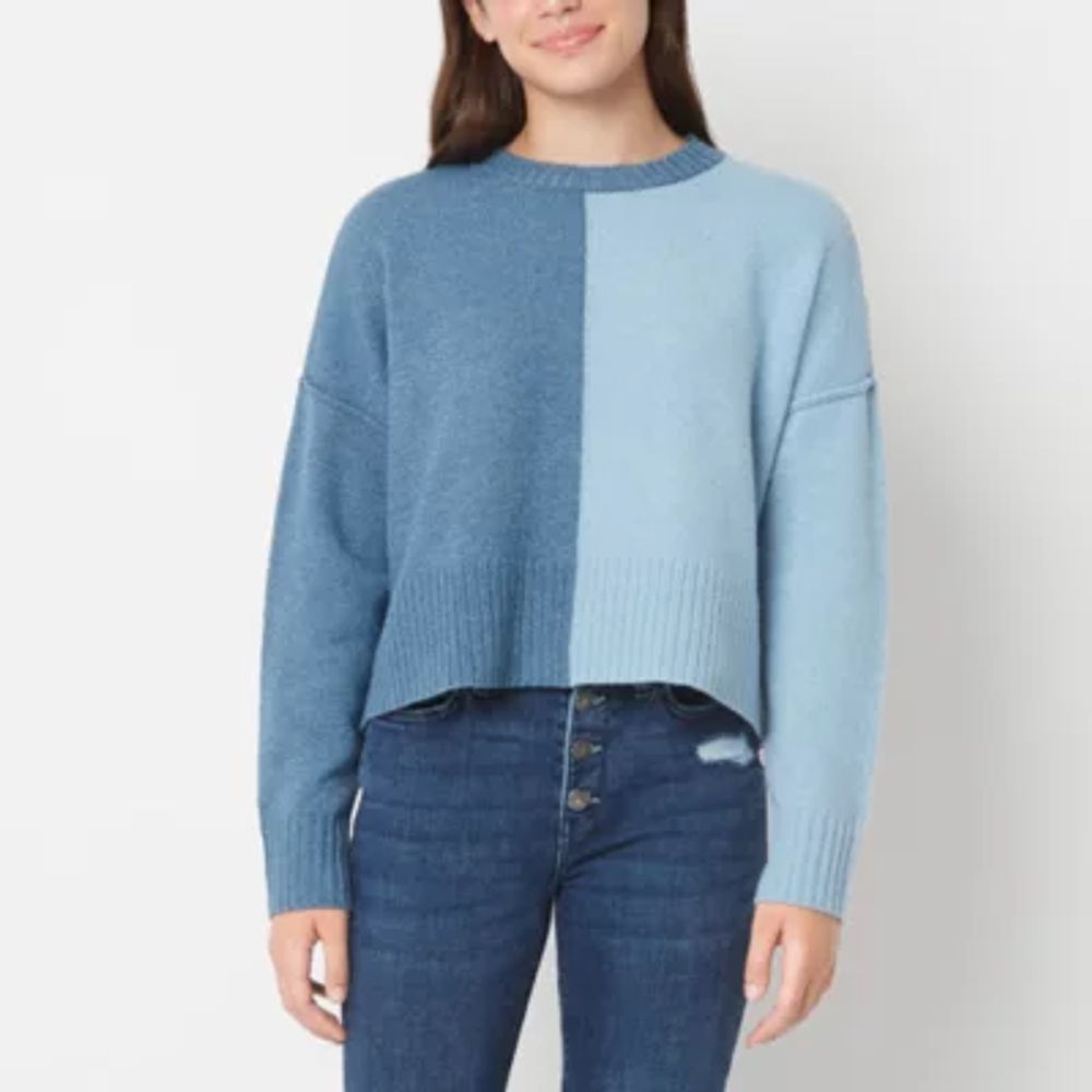 Arizona Juniors Womens Crew Neck Long Sleeve Pullover Sweater | Brazos Mall