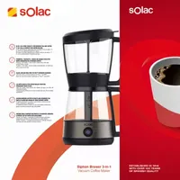 SOLAC SIPHON BREWER 3-in-1 Vacuum Coffee Maker