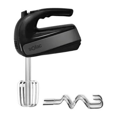 SOLAC 5-Speed + Turbo Hand Mixer with beaters and dough hooks