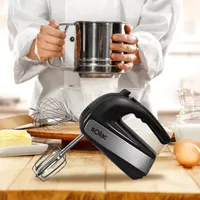 SOLAC 5-Speed + Turbo Hand Mixer with beaters and dough hooks