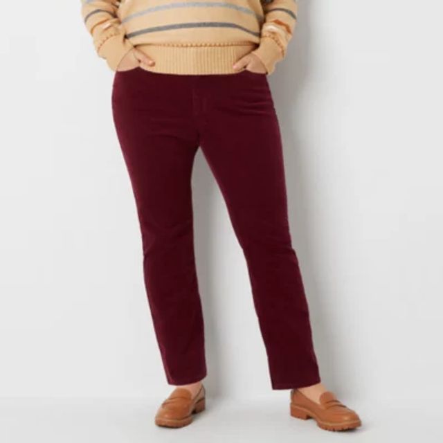 St. John's Bay Womens Mid Rise Straight Corduroy Pant - Plus | MainPlace  Mall