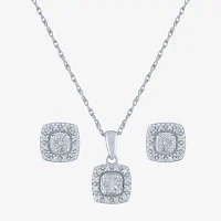 Yes, Please! Natural White Diamond Sterling Silver Cushion 2-pc. Jewelry Set