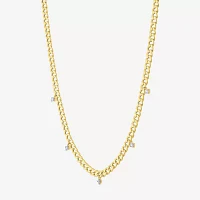 Diamond Addiction (G-H / Si2-I1) 14K Gold Over Silver Sterling Silver 18 Inch Cuban Chain Necklace