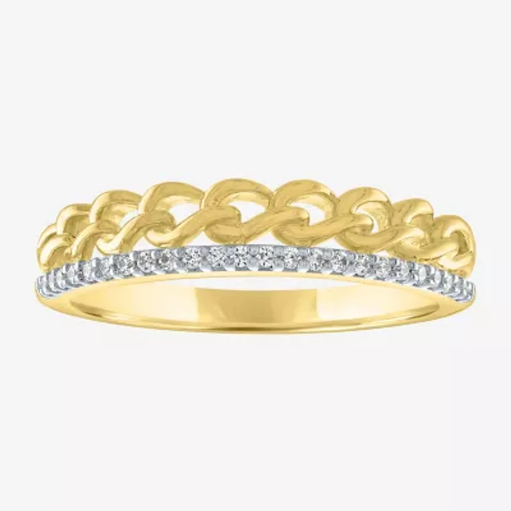 Diamond Addiction (G-H / Si2-I1) 1/10 CT. T.W. Lab Grown White 14K Gold Over Silver Sterling Band