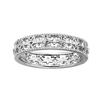 Personally Stackable Sterling Silver Fleur-De-Lis Ring