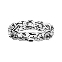 Personally Stackable Sterling Silver Filigree Ring