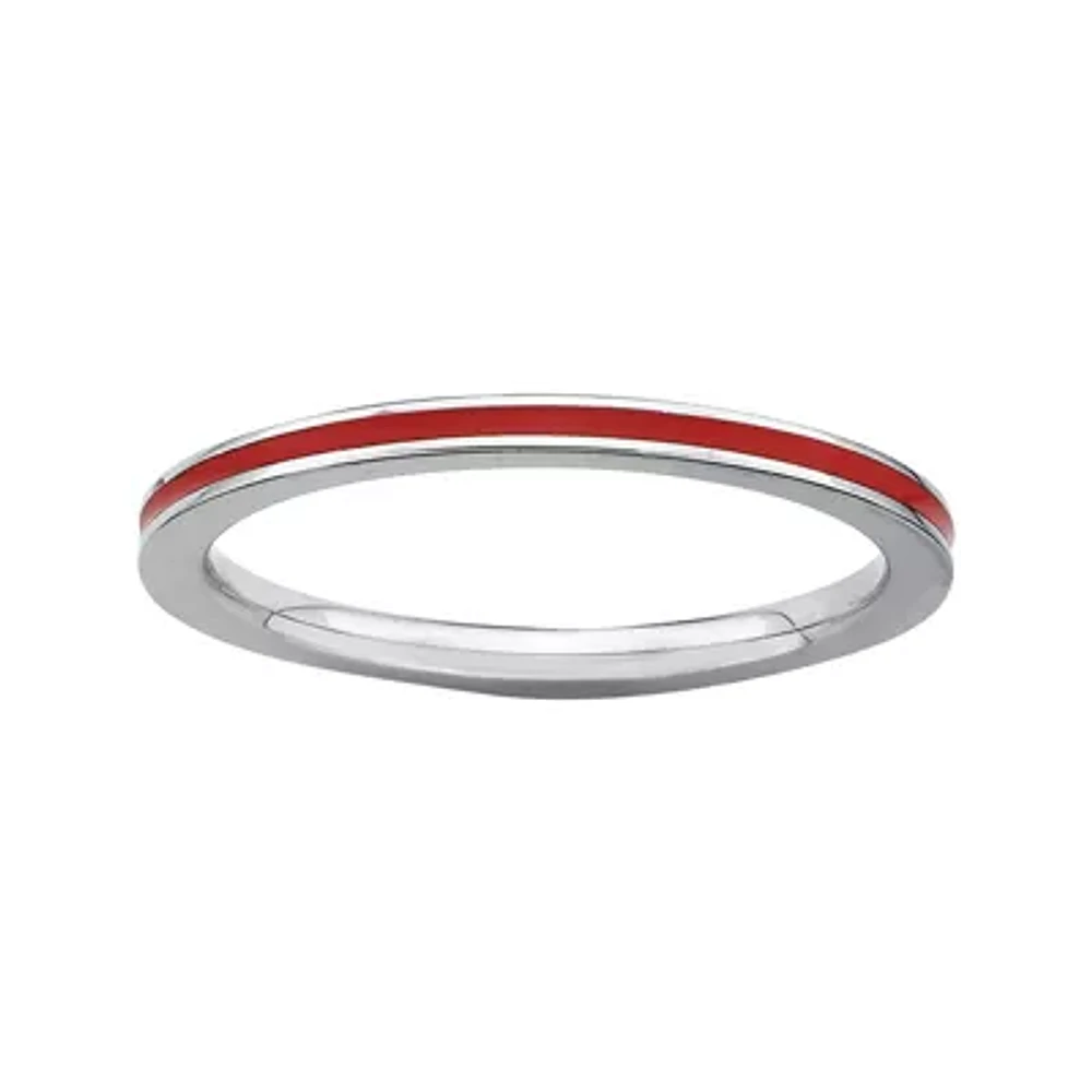 Personally Stackable Sterling Silver Enamel Ring