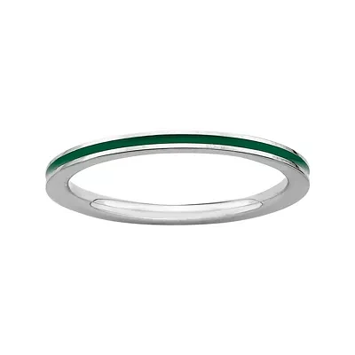Personally Stackable Sterling Silver Enamel Ring