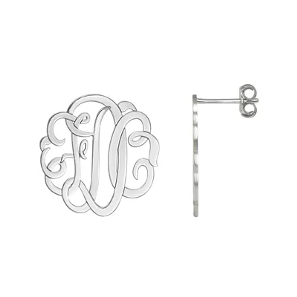 Personalized Sterling Silver Monogram Earrings