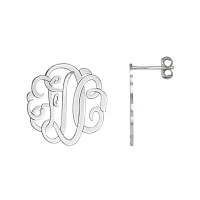 Personalized Sterling Silver Monogram Earrings