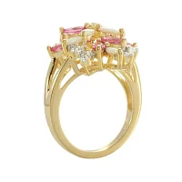 Lab-Created Opal & Pink and White Sapphire Cluster Ring