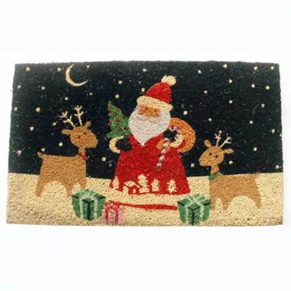 Santa's Reindeer Rectangle Doormat - 18"X30"