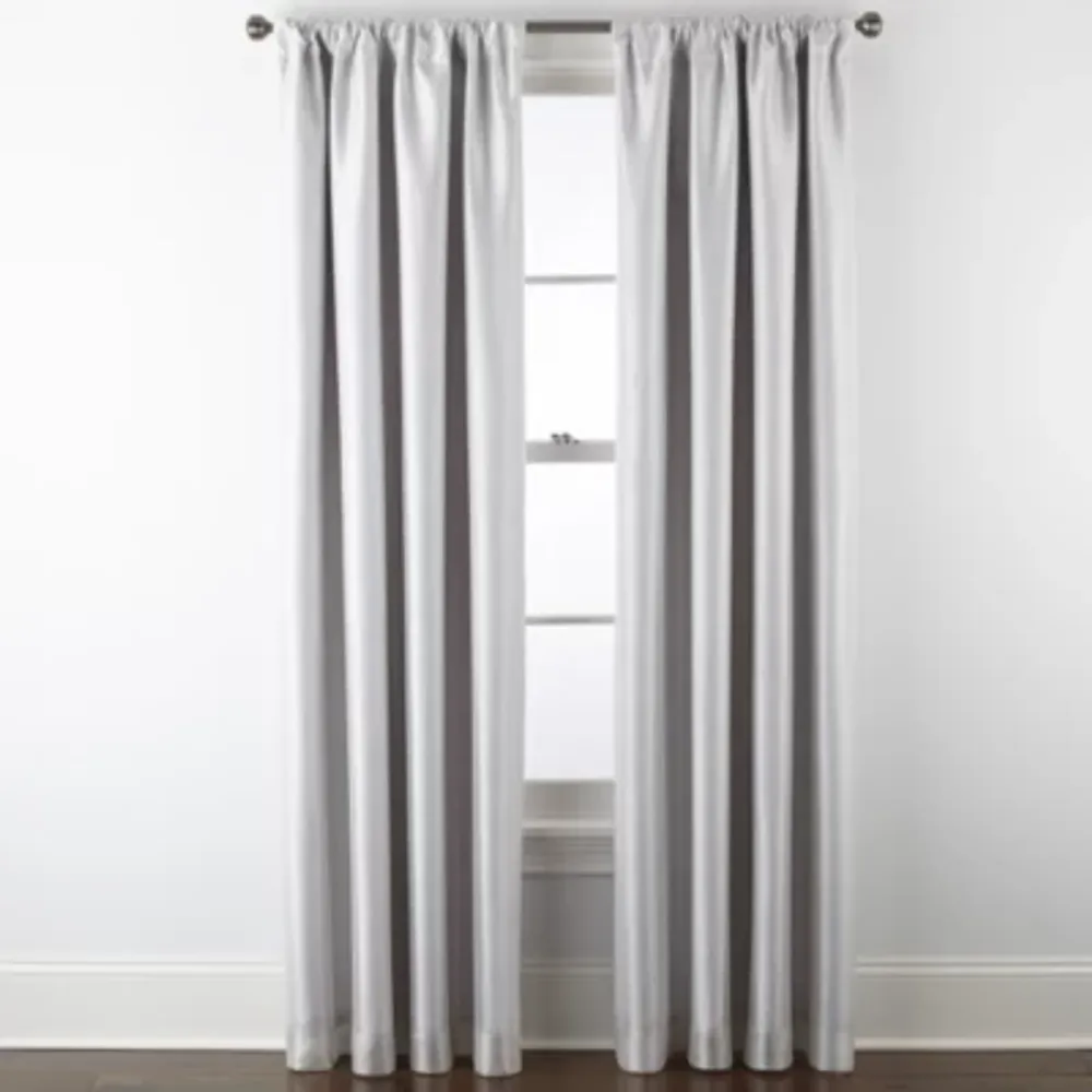 Loom + Forge Mason Textured Overlay Rod Pocket Back Tab Energy Saving 100% Blackout Single Curtain Panels