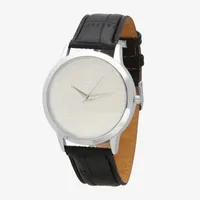 Steeltime Mens Black Leather 2-pc. Watch Boxed Set