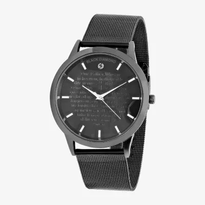 Steeltime Mens Black Stainless Steel Strap Watch B80-152-Bd