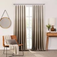 Fieldcrest Devin Flippable Ombre Cotton Chambray Rod Pocket Energy Saving 100% Blackout Single Curtain Panels