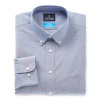 Stafford Coolmax Mens Regular Fit Stretch Fabric Wrinkle Free Long Sleeve Dress Shirt