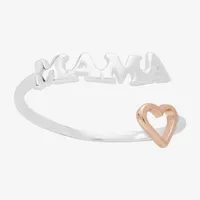 Silver Treasures Mama 14K Gold Over Silver Heart Bypass  Band