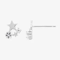 Itsy Bitsy Cubic Zirconia Sterling Silver 9mm Star Stud Earrings