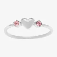 Itsy Bitsy Crystal Sterling Silver Heart Band