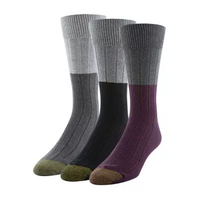 Gold Toe 3 Pair Crew Socks Mens