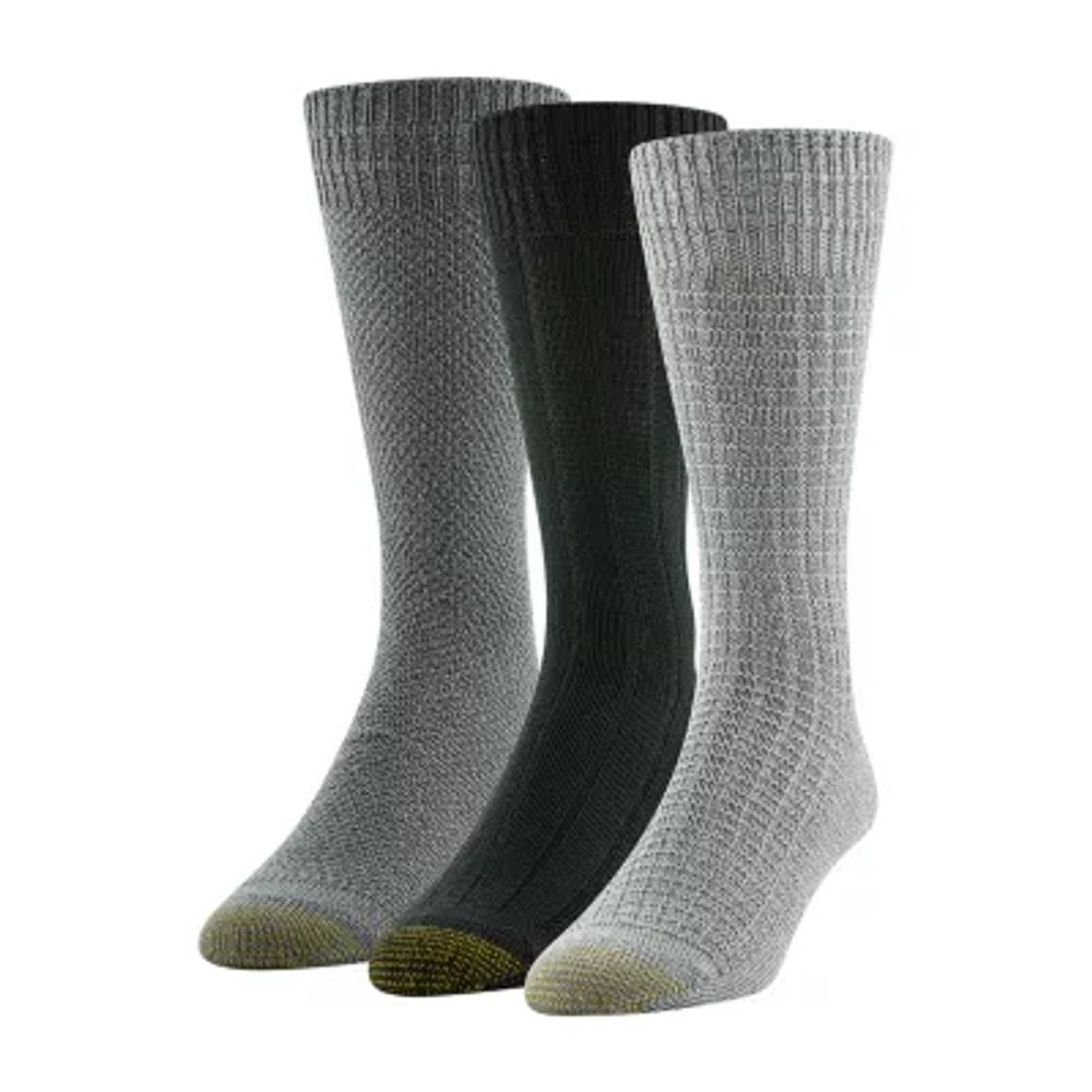 Gold Toe 3 Pair Crew Socks Mens