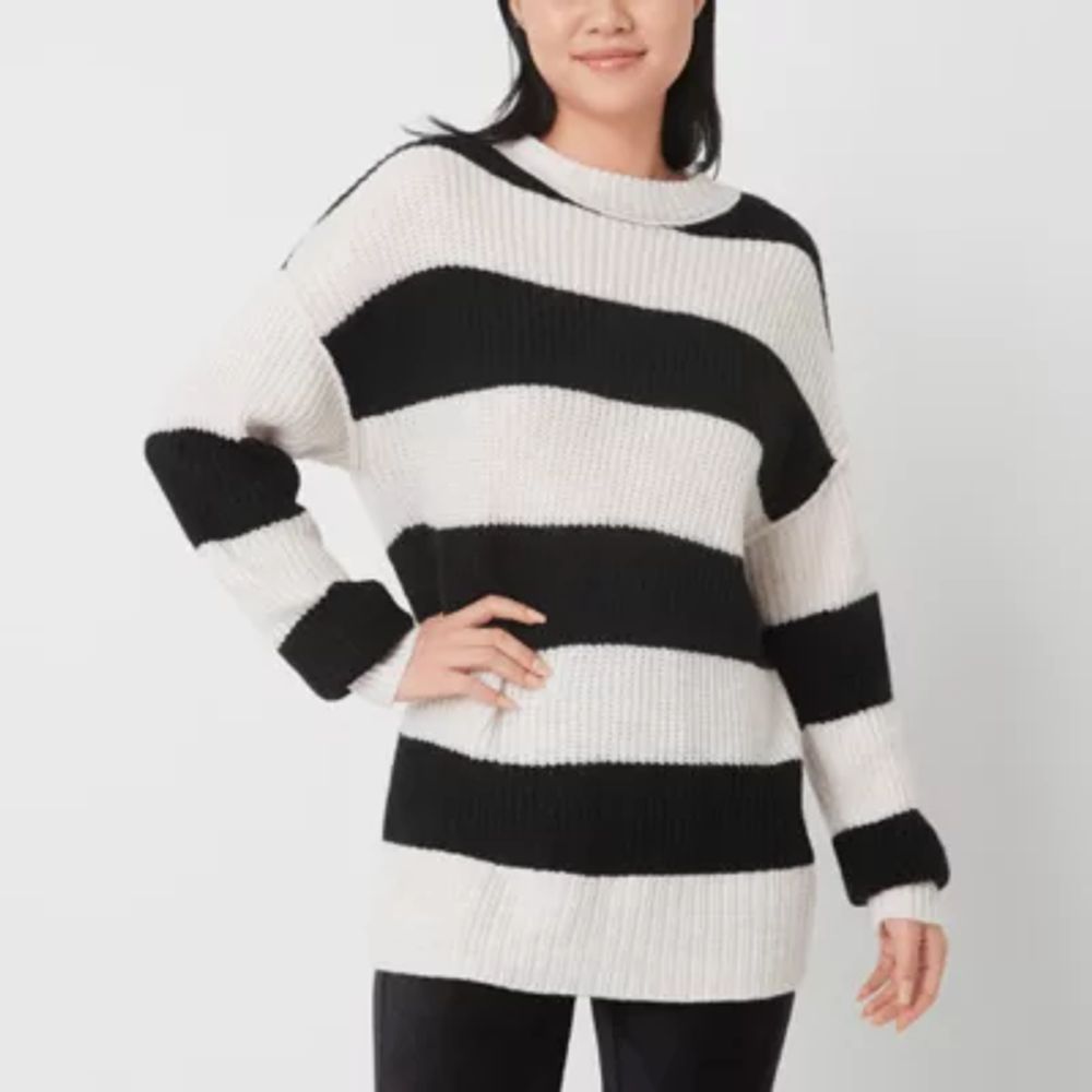 Arizona Juniors Womens Crew Neck Long Sleeve Striped Pullover Sweater |  Plaza Las Americas