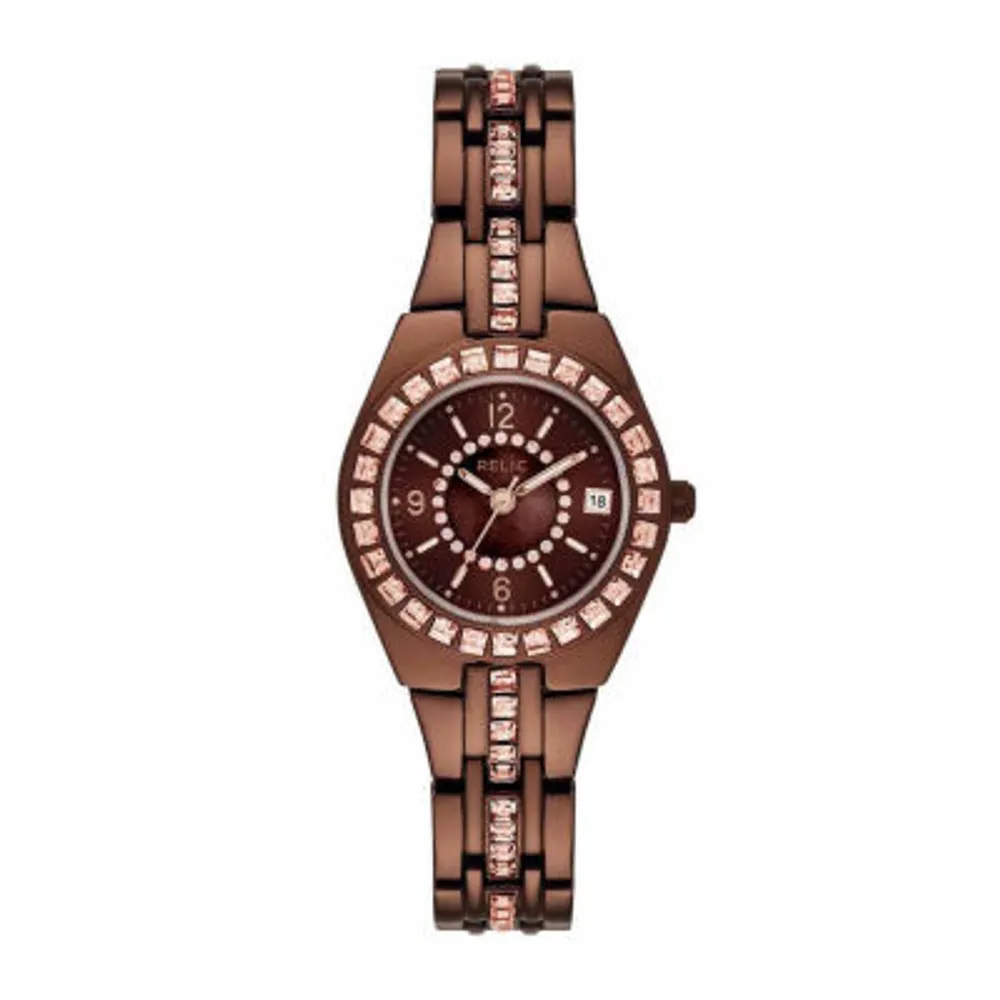 Relic By Fossil Womens Brown Bracelet Watch Zr12195