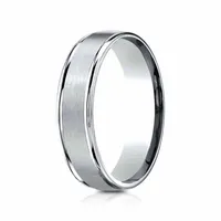 Mens Platinum 6mm Comfort-Fit Wedding Band