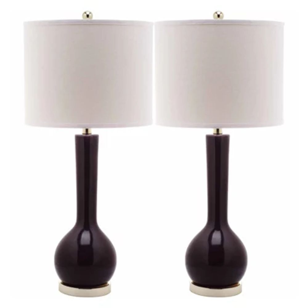 Set of 2 Long Neck Ceramic Table Lamps