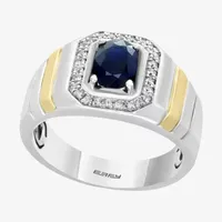 LIMITED QUANTITIES! Effy Final Call Mens Genuine Blue Sapphire & 1/5 CT. T.W.  Genuine Diamond Sterling Silver Cocktail Ring