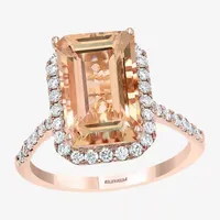 LIMITED QUANTITIES! Effy Final Call Womens Genuine Champagne Morganite & 1/2 CT. T.W. Diamond 14K Gold Cocktail Ring