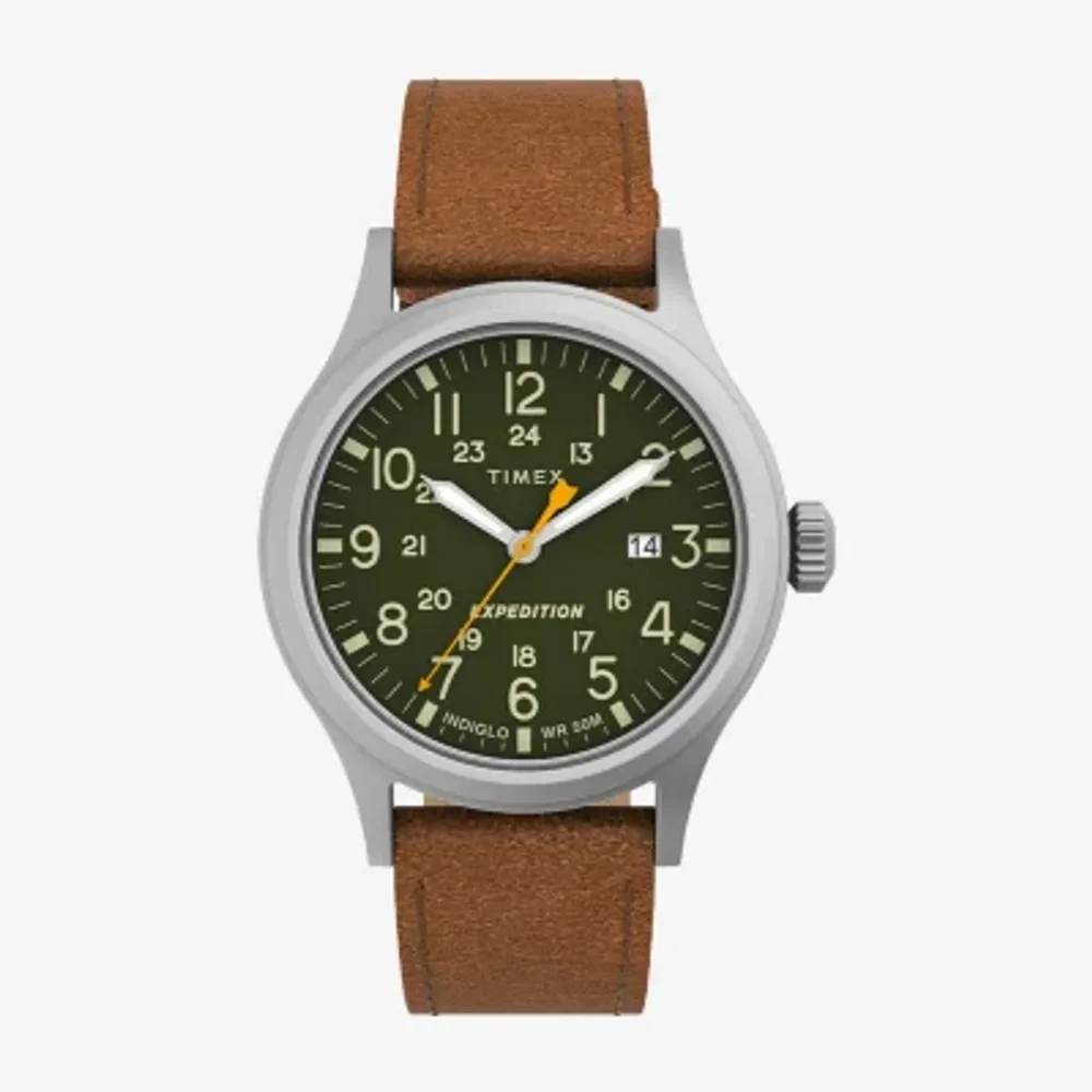 Timex Mens Brown Leather Strap Watch Tw4b23000jt