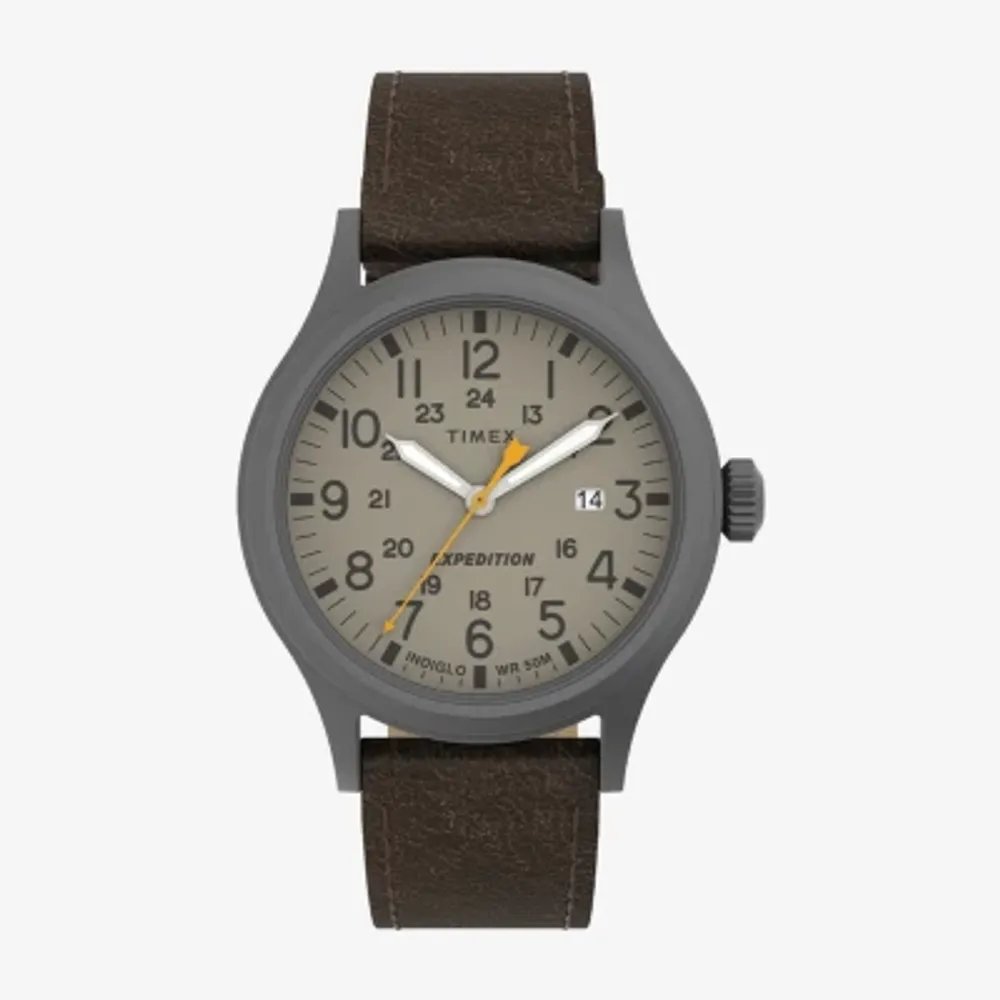 Timex Mens Brown Leather Strap Watch Tw4b23100jt